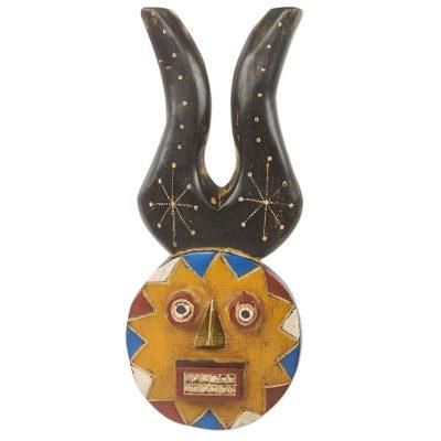 African wood mask, 'Luck Personified'
