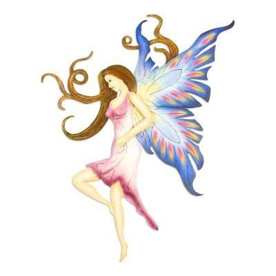 Steel wall art, 'Sapphire Fairy'