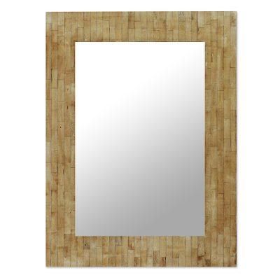 Mirror, 'Nature's Delight' - Artisan Crafted Bone Mosaic Mirror