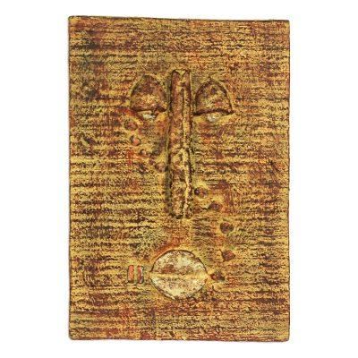 Enigmatic Look,'Rustic Sese Wood Portrait Relief Panel from Ghana'