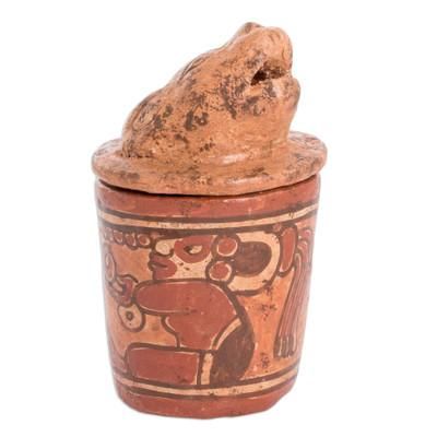Ceramic vessel, 'Pibil Jaguar' (small)