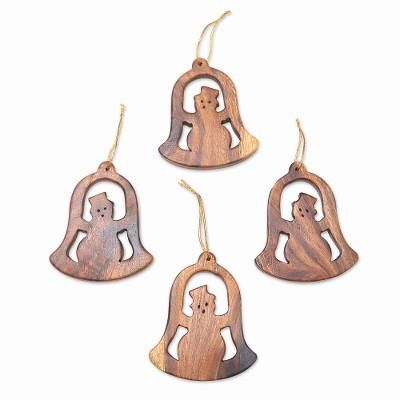 Snowman Bells,'Handmade Bell Shaped Ornaments (Set of 4)'
