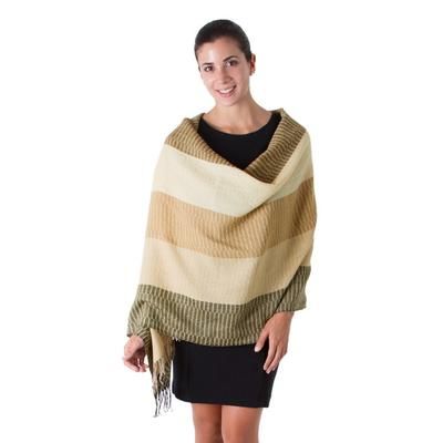 Huancayo Warmth,'Handmade Peruvian Alpaca Wool Patterned Shawl'