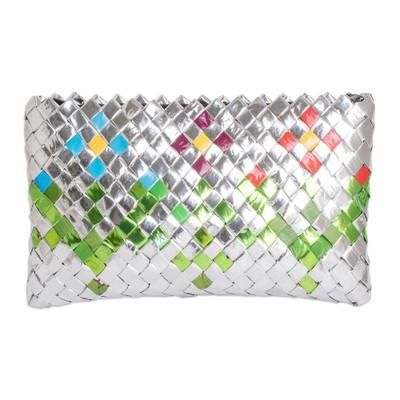 Glowing Spring,'Eco-Friendly Floral Metalized Wrapper Cosmetic Bag'