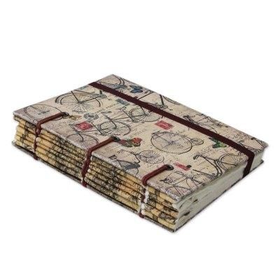 Handmade journal, 'Vintage Bike Journeys'
