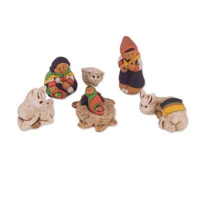 Hope of the Andes,'Andean Style Petite Ceramic Nativity Scene (7 Pieces)'
