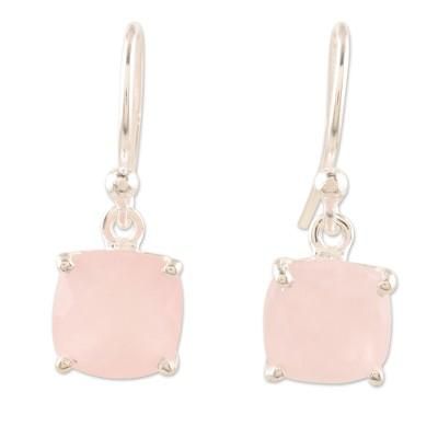 Heaven Sent,'Natural Rose Quartz Earrings from India'
