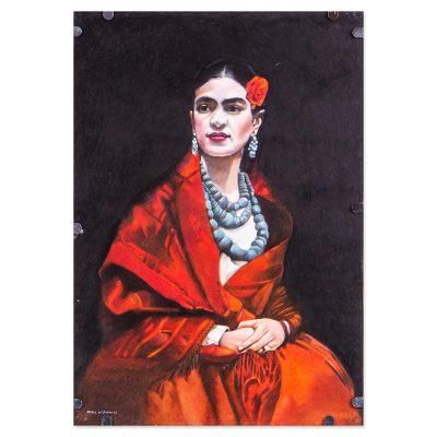 Calm Frida,'Signed and Mounted Portrait of Frida Kahlo from Mexico'