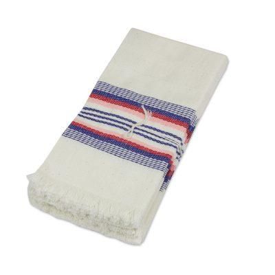 Dinner Guest,'Striped 100% Cotton Napkins from Guatemala (Set of 6)'