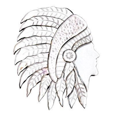 Tribal Hero,'Cultural Glass Decorative Mirror Crafted in Java'