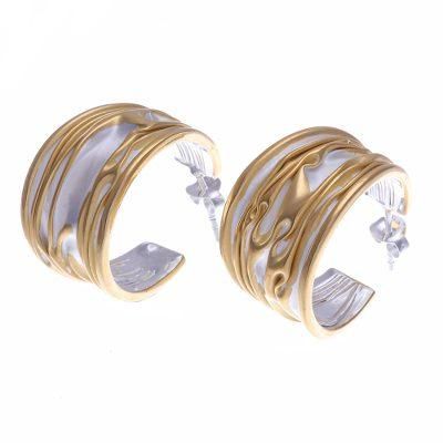 Sworn Friends,'Gold-Accented Half-Hoop Earrings from Thailand'