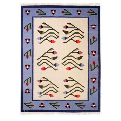 Floral Bud,'Wool rug (6x8)'