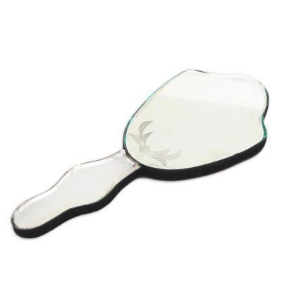 Lucid Lotus,'Elegant Hand Mirror Wall Decor Accent'