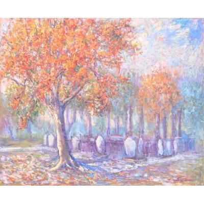 Flame of the Forest,'Oil Landscape Painting on Stretched Canvas'