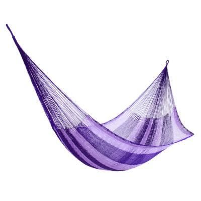 Lilac Blossom,'Hand Woven Nylon Purple Hammock (Single) from Mexico'