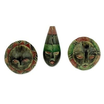 'Royal Kings' (set of 3) - Artisan Crafted Wood Christmas Ornaments