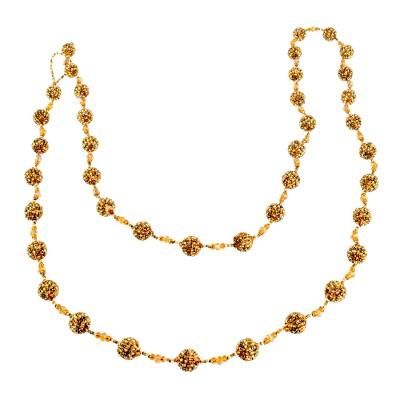 Golden Silhouettes,'Glass Beaded Garland in Orange from Guatemala'