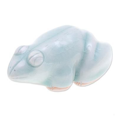 Thai Frog,'Handmade Celadon Ceramic Figurine'
