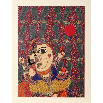 'Indian Madhubani Painting of Hindu God of Wisdom'