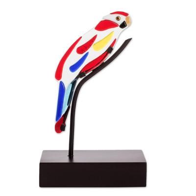 Macaw,'Art Glass Macaw Sculpture from El Salvador'