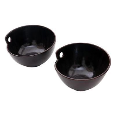 Ceramic bowls, 'Cones' (pair)