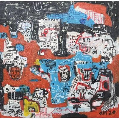 The Protector II,'Signed Indonesian Acrylic Painting on Canvas'