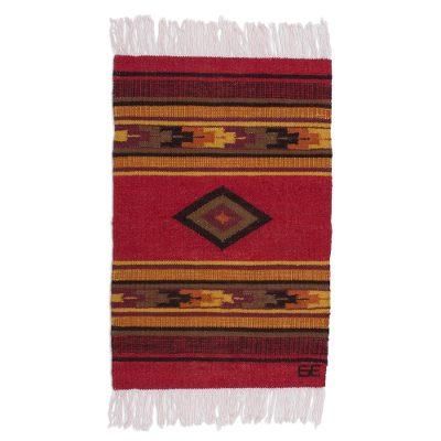 Inca Empire,'Inca-Inspired Wool Area Rug from Peru (2x3)'