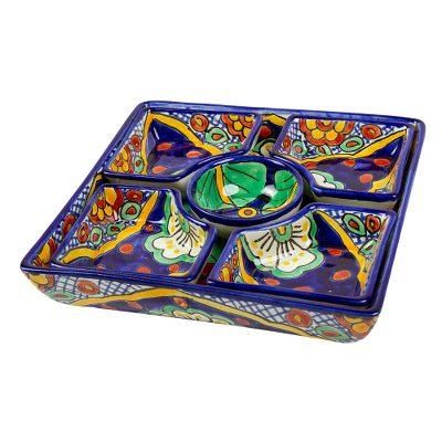 Hidalgo Square,'Food-Safe Talavera-Style Appetizer Platter'