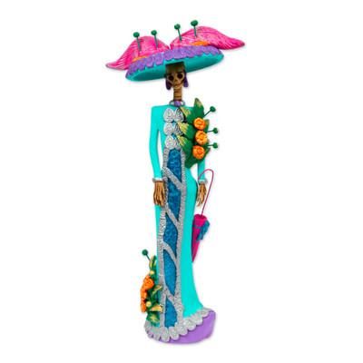 La Catrina Gabriella,'Mexican Catrina Sculpture Handmade from Ceramic'