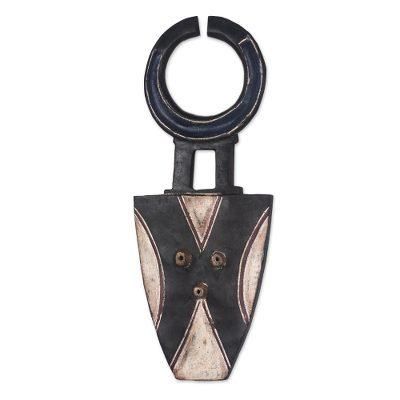Ivoirian wood mask, 'Kulango Earth God' - Handmade African Wood Mask