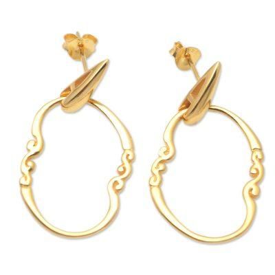 Mango Babies,'Gold-Plated Balinese Dangle Earrings'
