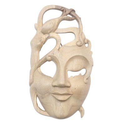 Abstract Woman,'Artisan Crafted Hibiscus Wood Mask'