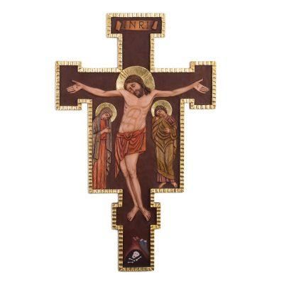Cedar cross, 'Jesus, Mary and John I'