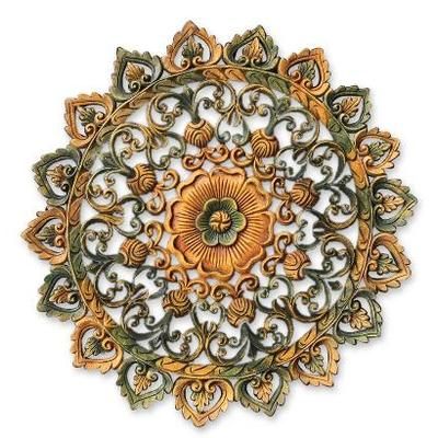 Circle Balance,'Hand Carved Wood Relief Panel'