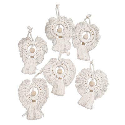 Snow Angels,'Cotton and Bamboo Angel Holiday Ornaments (Set of 6)'