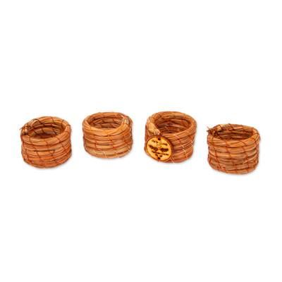 Taste of Home,'Handwoven Pine Needle Napkin Rings (Set of 4)'