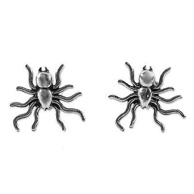Little Sun Spiders,'Sterling Silver Stud Earrings Spider Shape from Thailand'