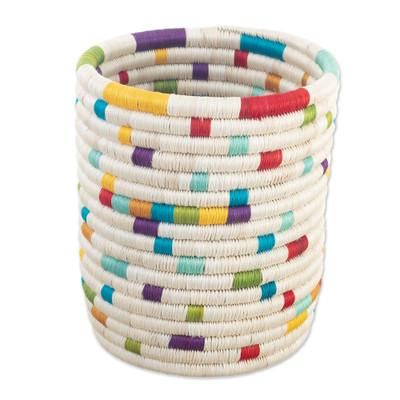 Rainbow Kitchen,'Handcrafted Natural Fiber Decorative Holder in Vibrant Hues'