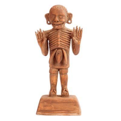 Ceramic sculpture, 'Aztec God of Death'