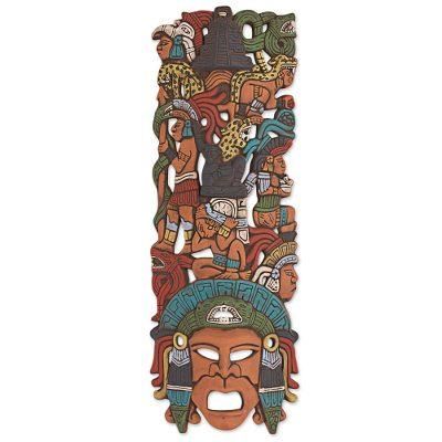Prehispanic History,'Hand Painted Ceramic Mayan Mask from Mexico'