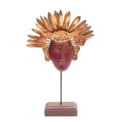 Wood and copper mask, 'Golden Sun Empress'