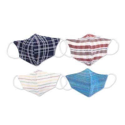 'Cotton Handcrafted Thai Face Masks (Set of 4--2 L/ 2 SM)'
