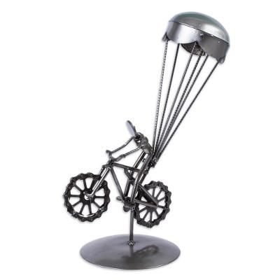 Floating Bicycle,'Whimsical Recycled Metal Auto Part Sculpture from Mexico'