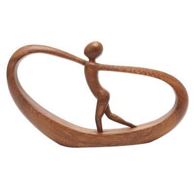 Spirit Away,'Hand Carved Suar Wood Statuette'