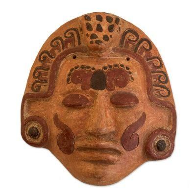 'Maya Crocodile Priest' - Archaeological Ceramic Wall Mask