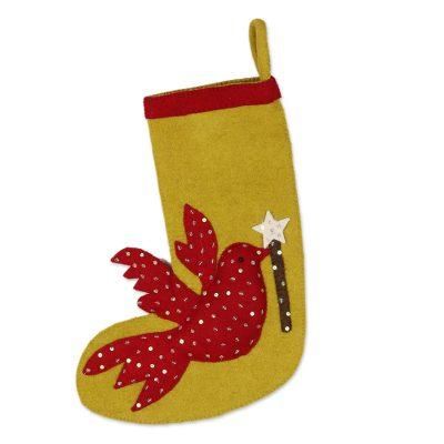 Christmas Message,'Handmade Wool Christmas Stocking'