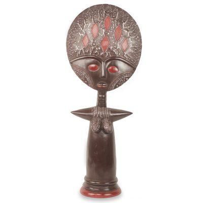 Akuaba II,'African Fertility Doll Hand Crafted 28-inch Wood Sculpture'