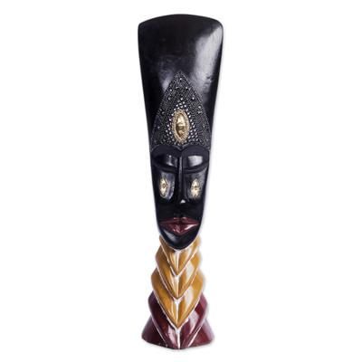 Future Queen,'Ghanaian Artisan Crafted Queen-Themed African Wood Mask'