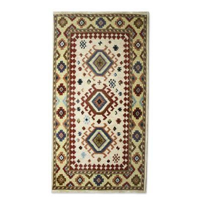 'Hand-Tufted Geometric Wool Area Rug (5x8) from India'