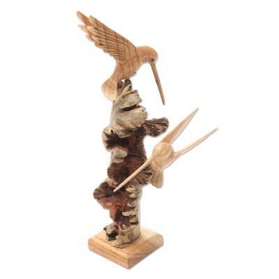 Hummingbird Heights,'Hummingbird Sculpture Hand Carved from Wood'